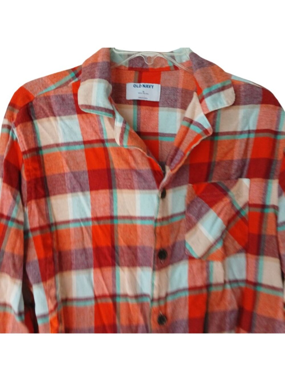 Old Navy Mens Medium Plaid Flannel Pajama Set Long Sleeve Pockets #H-24 - Picture 13 of 15